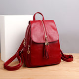 Fashion Travel Soft Leather Large Capacity Backpack