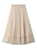Beaded Mesh High Waist Pleated Skirt