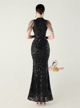 Mermaid Sequins Beading Prom Dress