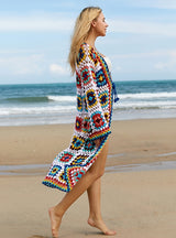 Colored Crocheted Beach Bikini Cover Up Dress