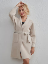 Pocket Cardigan Imitation Mink Knitted Coat