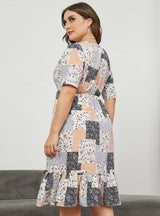 V-neck Slim Short-sleeved Dress