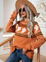 Halloween Retro Polka-dot Long-sleeved Sweater
