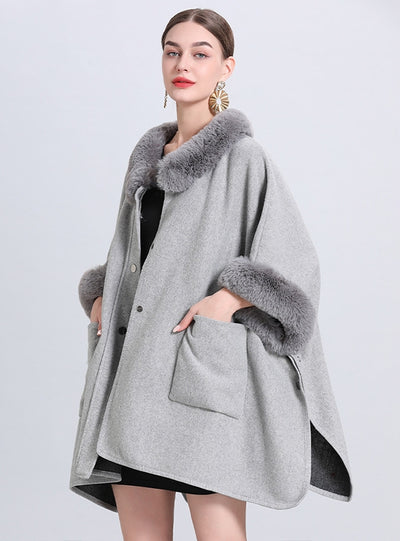 Loose Pocket Knit Cardigan Cloak Shawl