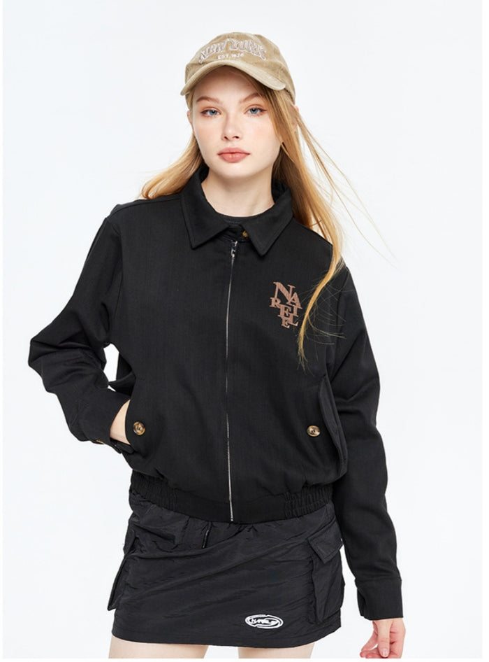 Lapel Baseball Uniform Casual Jacket