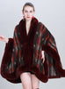 Fashion Fur Collar Jacquard Cloak Shawl