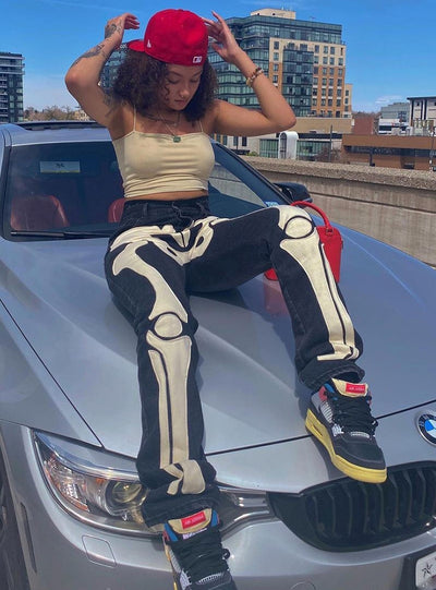 Sexy Embroidered Jeans Low Waist Pant