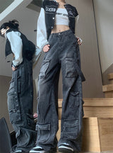 Wide-leg Loose Overalls Jeans
