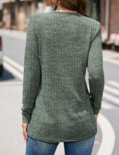 Women Round Neck Button Top