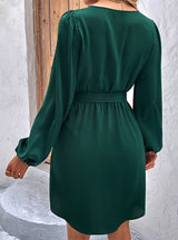 Solid Color Long Sleeve Dress
