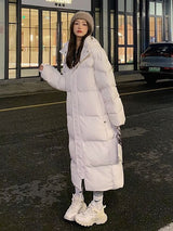 Over-the-knee loose plus-size padded cotton-padded jacket