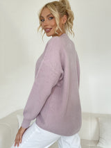 Round Neck Loose Solid Color Sweater