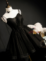 Black Tulle Spaghetti Straps Beading Homecoming Dress