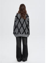 Color Matching Striped Retro Loose Sweater