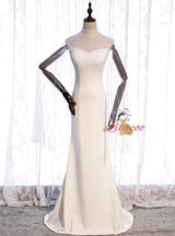 Sexy Light Blue High Neck Beading Prom Dress