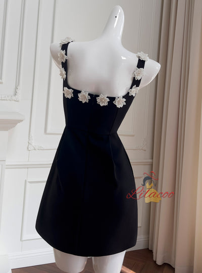 Slim Suspender Flower Dress