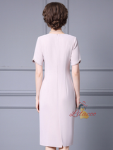 Light Pink Short Sleeve Mother Of The Bride Dress