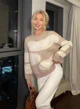 Cloud Irregular Contrast Color Sweater