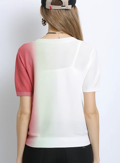 Round Neck Tie-dyed Shirt T-shirt