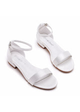 2 cm Square Heel Satin Bridal Sandal