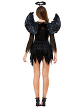 Halloween Black Angel Costume With Wings