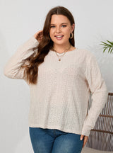 Round Neck Printing and Splicing Plus Size T-shirt
