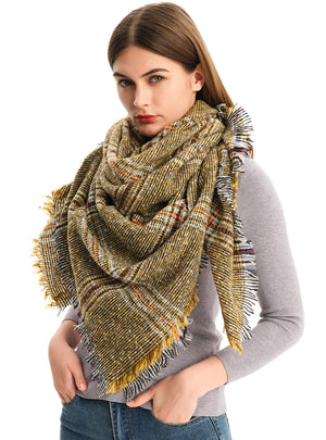 Bristle Large Plaid Square Scarf Shawl