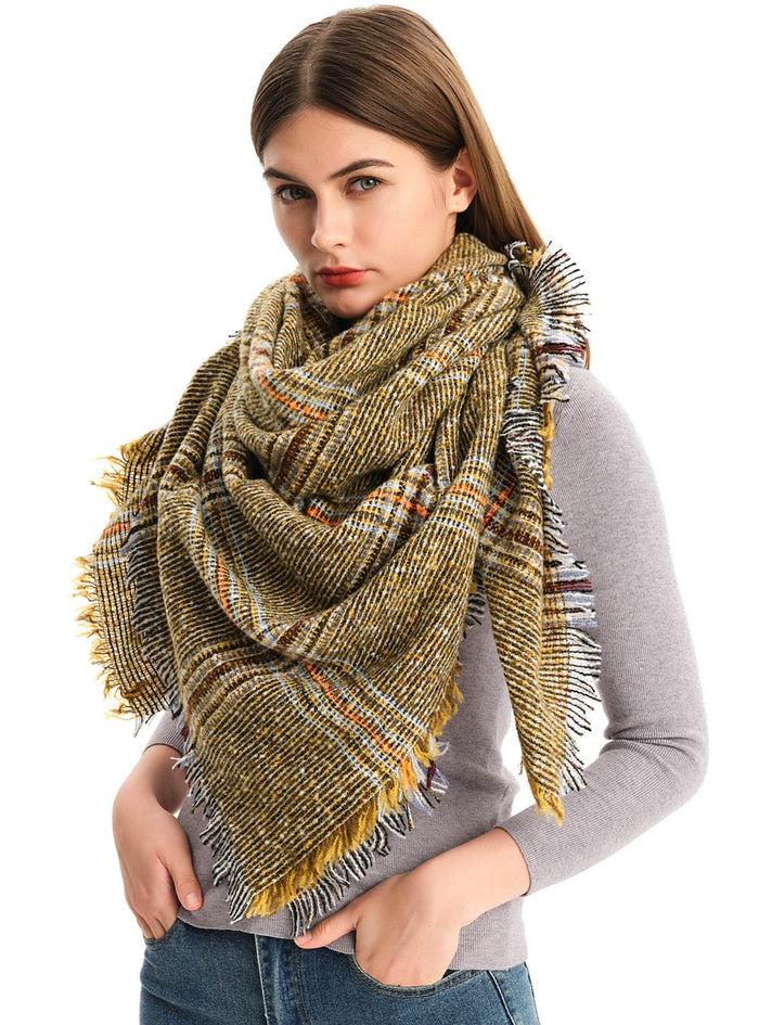 Bristle Large Plaid Square Scarf Shawl