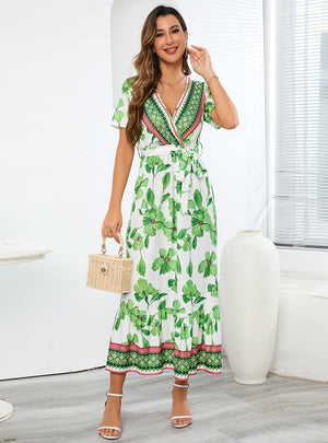 Retro Printed Bohemian Beach Dress