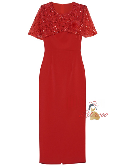 Black Sequins Mother Of The Bride Dress