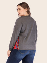 Fake Two-piece Spliced Round Neck Long-sleeved Shirt