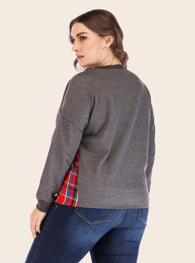 Fake Two-piece Spliced Round Neck Long-sleeved Shirt