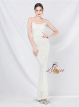 Mermaid Sequins Spaghetti Straps Prom Dress