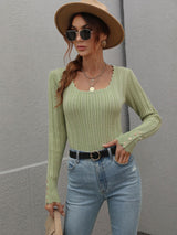 Solid Color Button Pullover Sweater