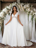 White V-neck Lace Wedding Dress