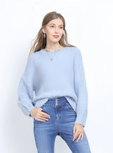 Round Neck Loose Solid Color Sweater