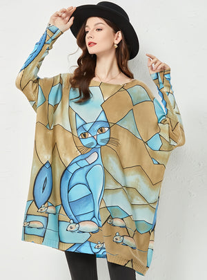Leisure Pullover Animal Print Sweater