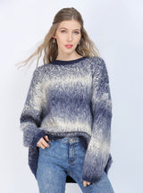 Thickened Loose Round Neck Gradient Sweater