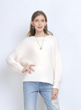 Round Neck Loose Solid Color Sweater