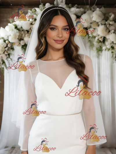 White Mermaid Long Sleeve Wedding Dress