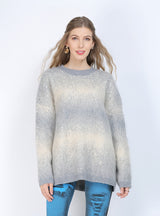 Thickened Loose Round Neck Gradient Sweater