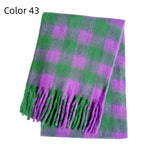 Thick-bearded Four-grid Thick Double-sided Plaid Scarf