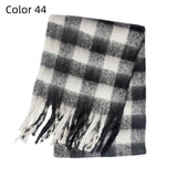 Thick-bearded Four-grid Thick Double-sided Plaid Scarf