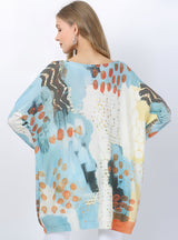 Loose Print Pullover Long Sweater