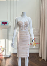 White Sleeveless Slim Dress