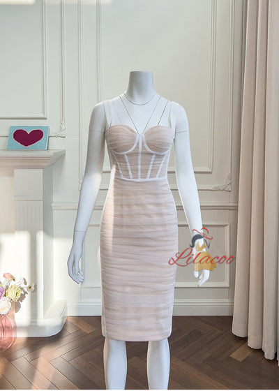 White Sleeveless Slim Dress