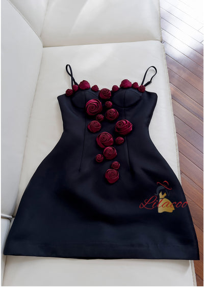 Flower Suspender Three-dimensional Flower Dress