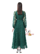 Palace Collar Lace Long Sleeve Dress