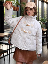 Horn Buckle Thick Short Cotton-padded Coat