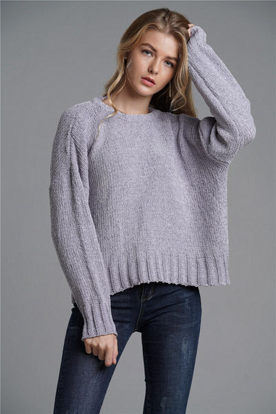 Autumn and Winter Pullover Backless Bat Sleeve Sweater